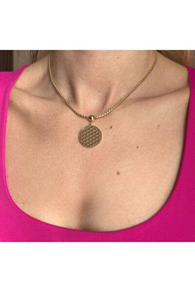 Butik قلادة ذهبية على شكل شجرة الحياة، تصميم فيرونا مع سلسلة صندوقية، طول قاب...