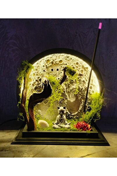 FORTE DESING Dolunay Bekçisi – Ledli Işıklı Geriye Akışkan Tütsülük | Meditas...