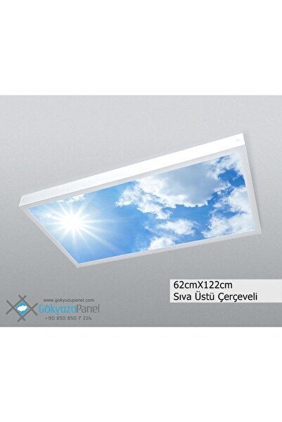 Gökyüzü Panel 60x120 Gökyüzü Panel Avize, 106watt Led, Sıva Üstü, Kolay Monta...