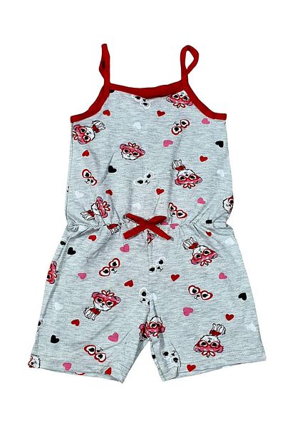 KAMİKAM Suitable Girl's Combed Cotton Jumpsuit - Patterned