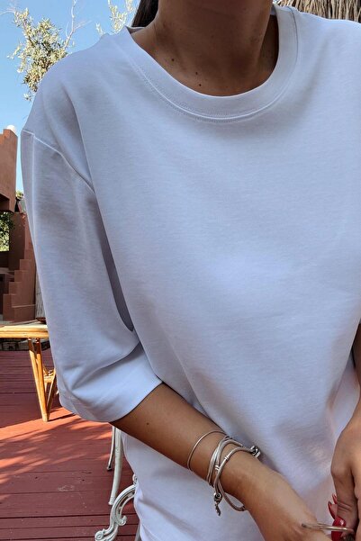 ELVAN TOLON Bílé bavlněné tričko