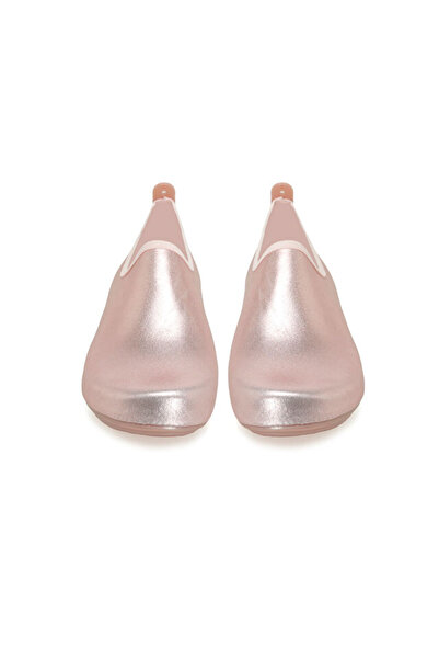 Peluche Pembe Kaymaz Tabanlı Esnek Hafif Kadın Havuz Plaj Deniz Ayakkabısı