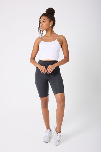 Myluvi Women's High Waist Gathering Effect Scuba Diver Sports Biker Shorts
