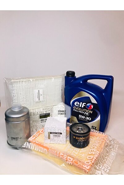 ELF FULTECH 5W30 5LT +FLUENCE 1.5 DCI FİLTRE BAKIM SETİ ( HAVA YAĞ POLEN MAZOT FİLTRESİ