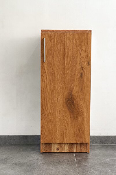 xhomedekor Ahşap Renk Tek Kapılı 5 Raflı Ayakkabılık