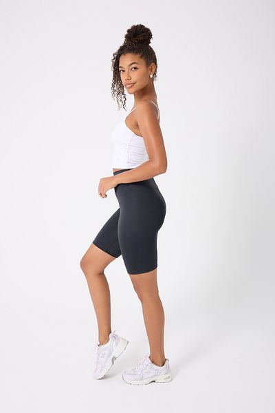 Myluvi Women's High Waist Gathering Effect Scuba Diver Sports Biker Shorts