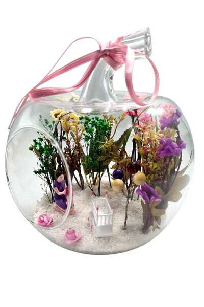Generic Brand Mother Baby Newborn Baby Girl Gift Terrarium Apple Glass Jar Gift for Mother and Father