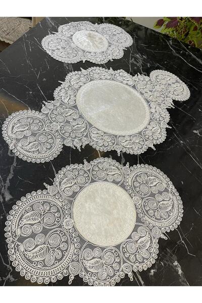 Tekstilsa New Luxury Runner Lounge Room Masuta de cafea Fata de masa Set de l...