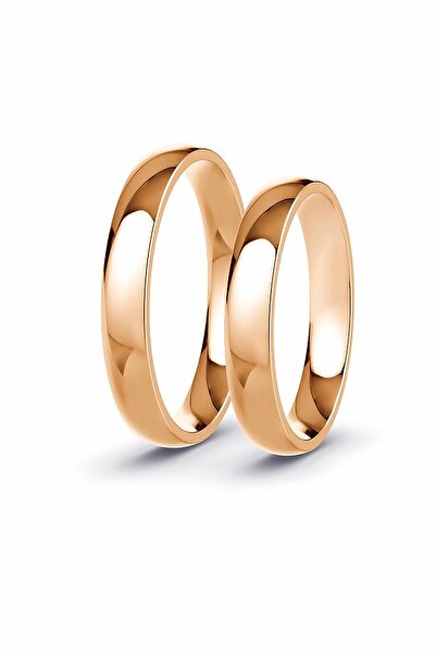 Kaya The Third Love Me 3mm Parlak Rose Renk Klasik Ince Bombeli Çelik Alyans Yüzük Lm-332r