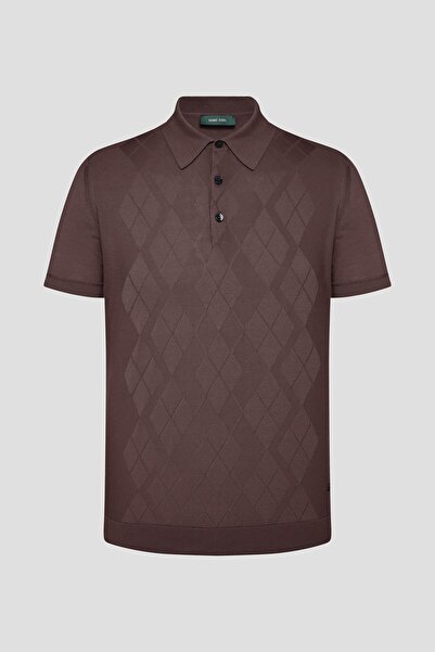 Sabri Özel Brown Polo Neck T-Shirt