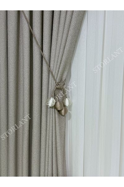 Storlant Puffy Gravel Earth Pattern Linen Background Curtain L Product Frequently Pleated L Accessory Gifted L Single Wing
