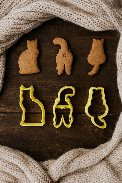 hatish Set of 3 Cat Figured Cookie Molds