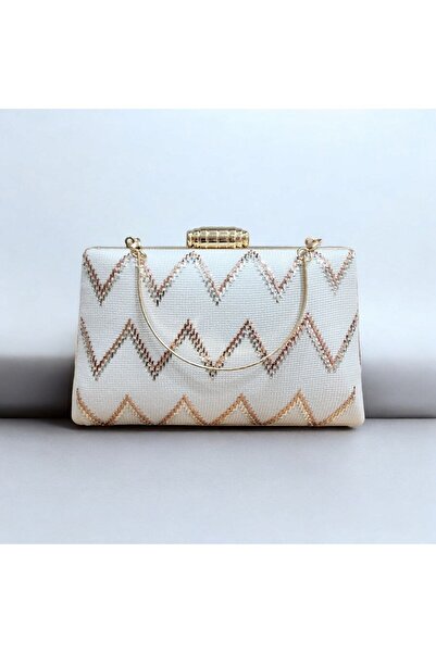 Telli Art El İşçiliğinin Zarafeti Beyaz Tel Kırma Çanta