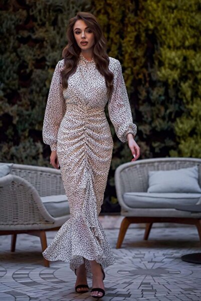 Modayakamoz Rochie din șifon de pește bej