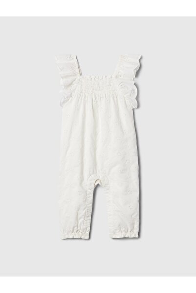 GAP Bebek Kırık Beyaz Fisto İşlemeli Tulum