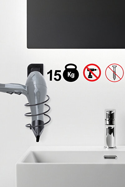 telmarch Fön Makinesi Tutacağı Yapışkanlı Paslanmaz Saç Kurutma Makinesi Tutucu