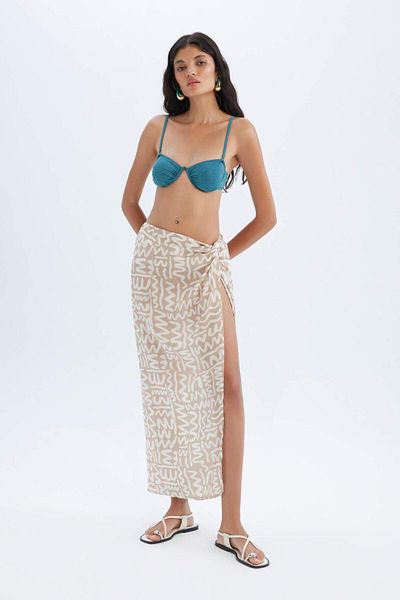 DeFacto Patterned Slit Beach Skirt-Fall in Love C6104Axns
