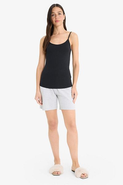 DeFacto Cotton Thin Strap Black Underwear Tank-Fall in Love M6858Az24Sp