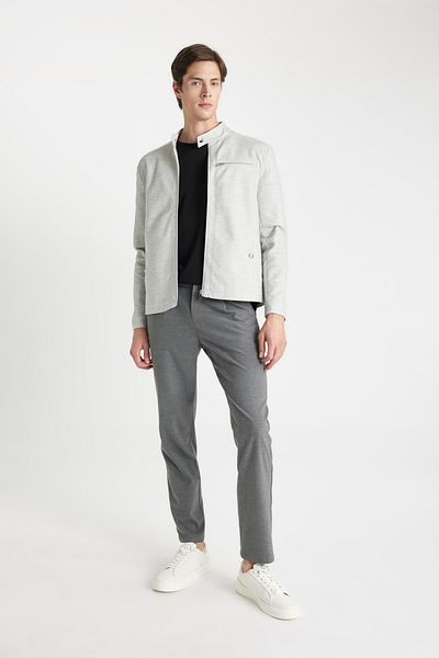 DeFacto Slim Fit Stand Collar Thin Coat