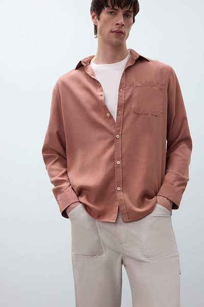 DeFacto Regular Fit Basic Plain Long Sleeve Shirt B2907Ax25Sp