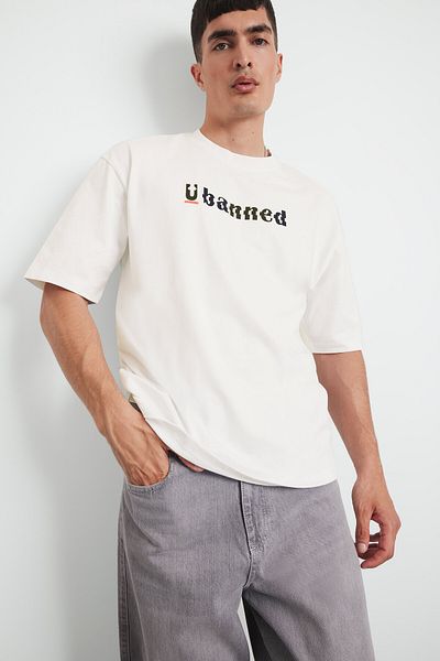 DeFacto 100% Cotton Loose Fit Relaxed Fit Crew Neck Printed Short Sleeve T-Shirt F5731Ax25Au