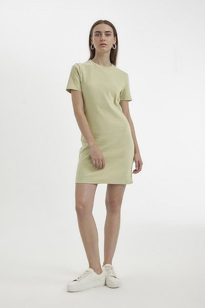 DeFacto Bodycon Crew Neck Ribbed Camisole Short Sleeve Mini Dress C1503Ax24Sp