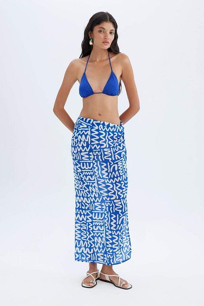 DeFacto Patterned Slit Beach Skirt-Fall in Love C6104Axns