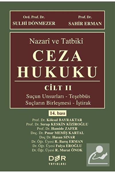 Der Yayınları Nazarî Ve Tatbikî Ceza Hukuku-sahir Erman , Serap Keskin Kiziroğl