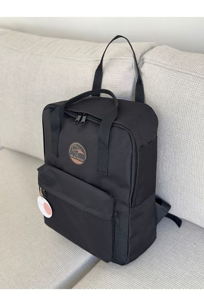 BAGLOVİS Polyester Fabric Black Backpack with Front Pocket En28 Boy40