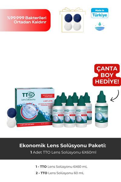 TTO Lens solüsyonu 6X60 ml+TTO 60 ml çanta boy hediye