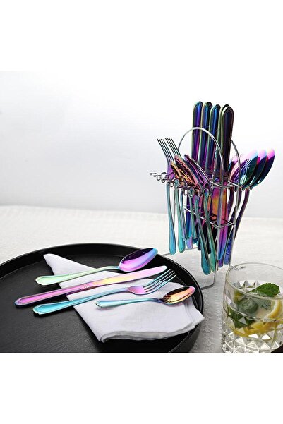 fun zone 24-piece Stainless Steel Cutlery Set Multicolor