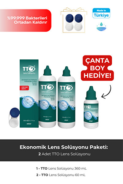 TTO 360 ml 2 Adet Lens Solüsyonu Çanta Boy 60 ml Çanta Boy Son Kullanım Tarih...