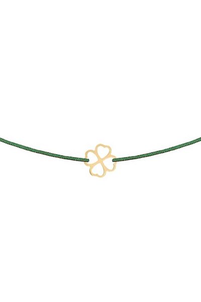 OEM Adjustable bracelet with cord and clover pendant in 14k GOLD