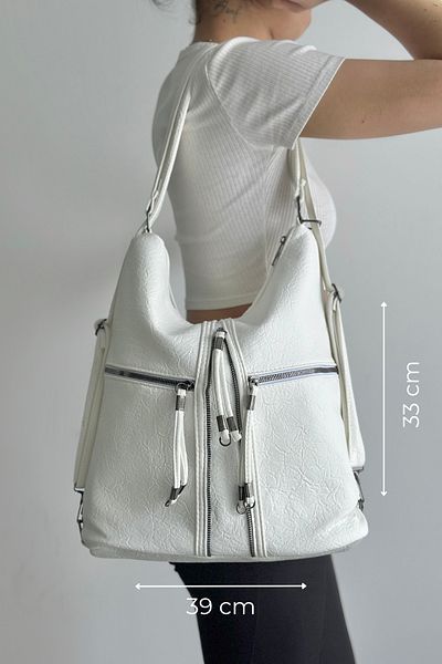 KIRASE New Casual Model Quality Soft Leather Fullly Detail Compartmented Large Size Back and Shoulder Bag