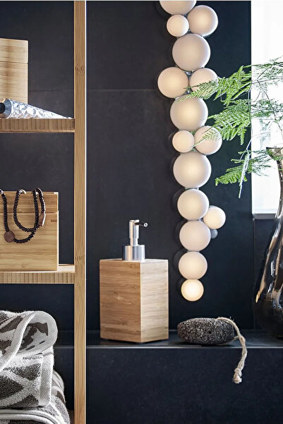 Binbirreyon Φυσικός ξύλινος διανομέας σαπουνιού μπαμπού 17cm με αντλία - Lb044