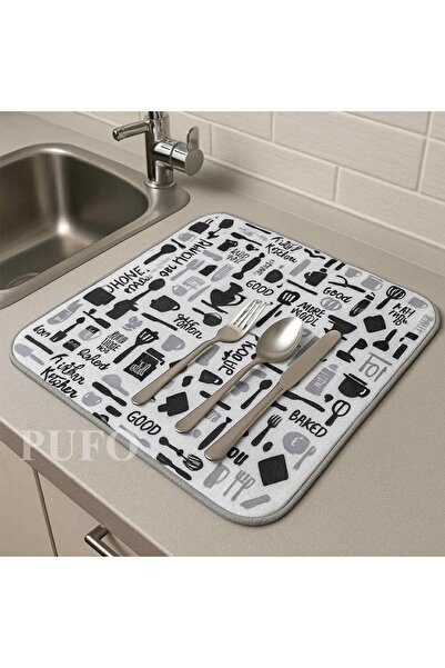 PUFO Kitchen absorbent textile kitchen towel for drying glasses and dishes, 50 cm
