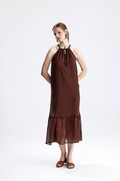VAPUR TEKSTİL Strappy Beaded Sleeveless Dress