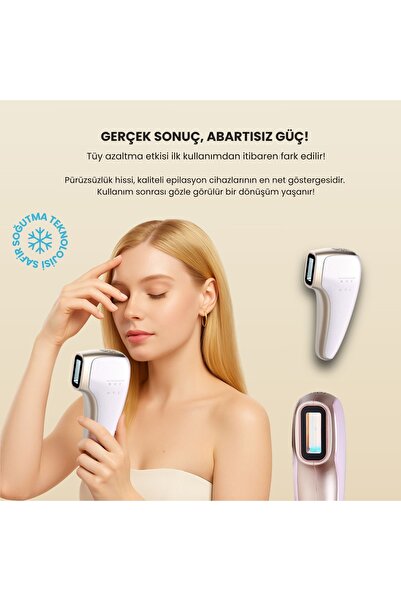 Mieco Safir Soğutma Özellikli ipl Lazer Epilasyon Aleti (Safir Cam)-Lila + Gözlük ve Çanta Hediyeli