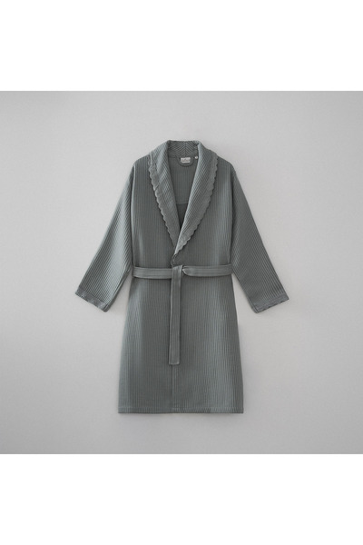 Ecocotton رداء حمام نسائي من Alessa مصنوع من القطن العضوي بنسبة 100% باللون الأخضر الجاكار