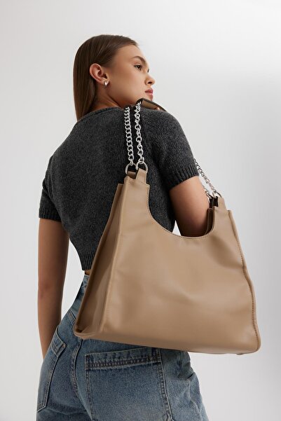 Shule Bags Casey Chain Shoulder Bag Mink