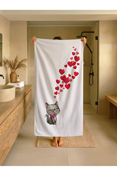 Talia Home Παιδική πετσέτα παραλίας - θάλασσας - πισίνας με σχέδια καρδιάς κα...