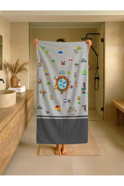 Talia Home Χαριτωμένη παιδική πετσέτα παραλίας - θάλασσας - πισίνας με μοτίβο...