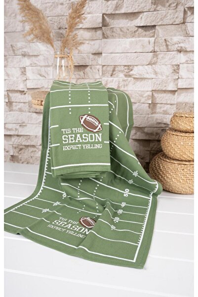 Baveno 100% бавовна, подвійний, 40x66 см, з вишитим візерунком, рушник для рук і обличчя/набір рушників, зелений