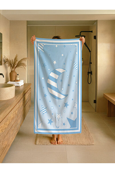 Talia Home Παιδική πετσέτα παραλίας - θάλασσας - πισίνας με σχέδιο μπλε ουραν...