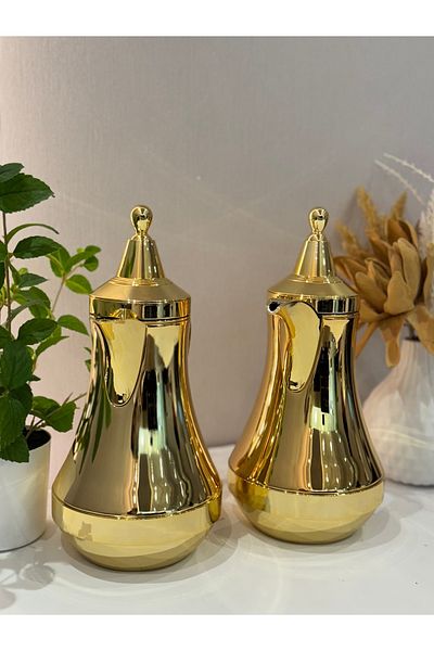 aljahwari Complete 2-piece gold tea and coffee thermos set