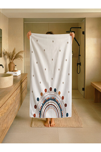 Talia Home Μπεζ παιδική πετσέτα παραλίας - θάλασσας - πισίνας με σχέδιο ουράν...