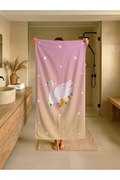 Talia Home Παιδική πετσέτα παραλίας - θάλασσας - πισίνας με σχέδιο κύκνων TLA...