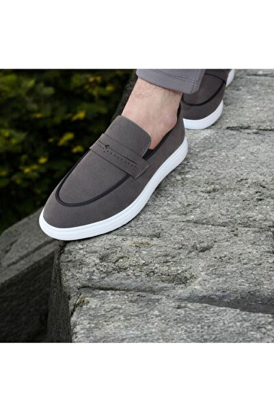 Roadbox RONX Gümüş Süvet gıriy Erkek Ayakkabı - Günlük kullanım için klasik, şık ve rahat