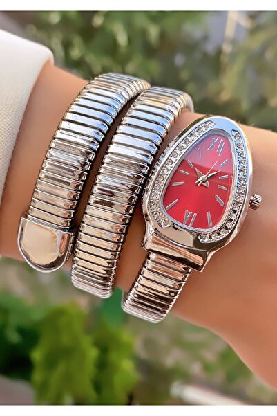 Merand Silver Color Snake Watch, Wrapped Watch, Women's Wristwatch