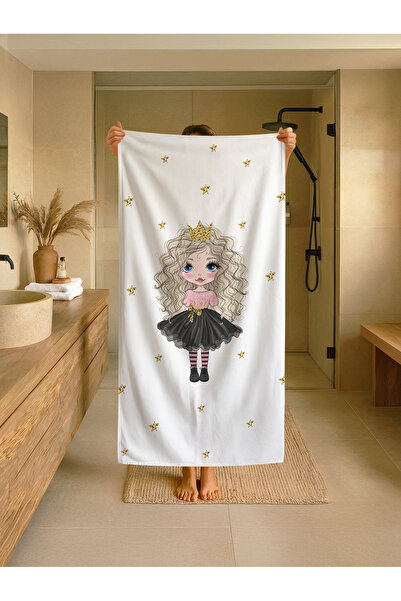 Talia Home Παιδική πετσέτα παραλίας - θάλασσας - πισίνας με σχέδιο σγουρής πρ...